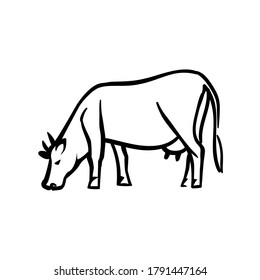 Milk Cow Black White Simple Icon Stock Vector (Royalty Free) 1791447164 ...