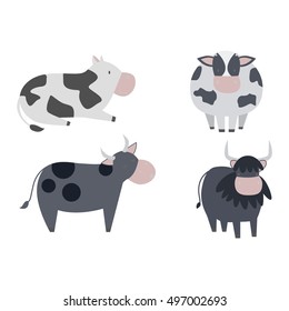 Milk cow bull with calf bull buffalo