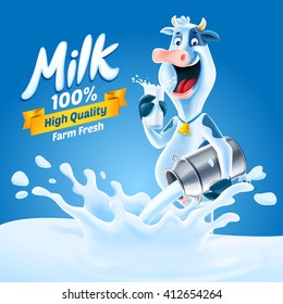 Milk Cow With Container