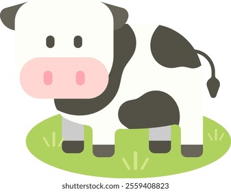 milk cow dairy milkmaid farming cute cow character