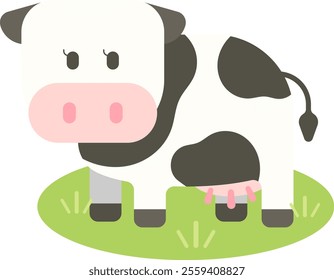 milk cow dairy milkmaid farming cute cow character