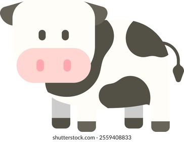 milk cow dairy milkmaid farming cute cow character