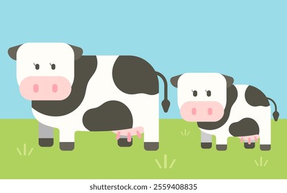 milk cow dairy milkmaid farming cute cow character