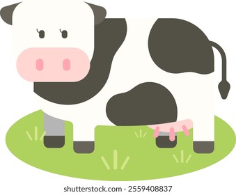 milk cow dairy milkmaid farming cute cow character