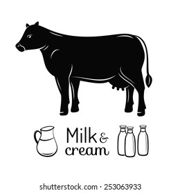 Milk and cow emblems