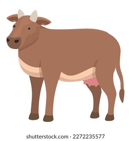 Milk cow icon cartoon vector. Dairy animal. Eat bull