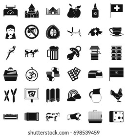 Milk cow icons set. Simple style of 36 milk cow vector icons for web isolated on white background