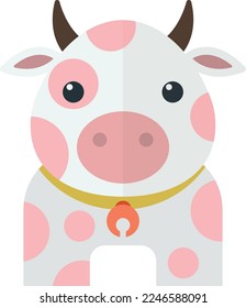 milk cow illustration in minimal style isolated on background