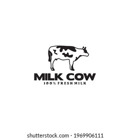 Milk cow logo design vector template