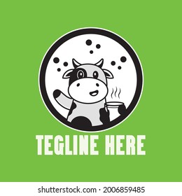 milk cow logo ready eps 10 format