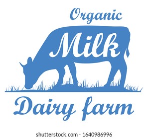 Milk Cow Logo Cow Silhouette Text Stock Vector (Royalty Free ...