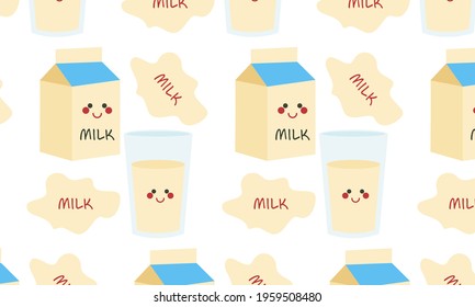 Milk cow seamless pattern. Best logo
