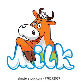 milk cow. vector illustration