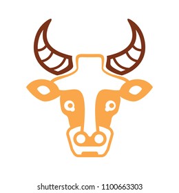 Milk Cow vector. Sticker for the design of eco-friendly dairy products.