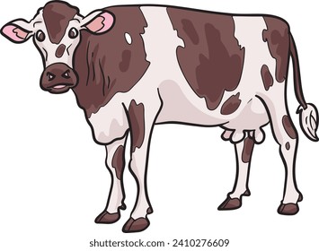 Milk Cow Wild Animal Vector Illustration