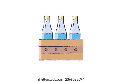 Milk Crate hand drawn vector illustration