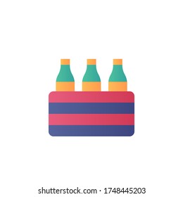 diseño de color vectorial de diseño plano con icono de leche. aislado en fondo blanco