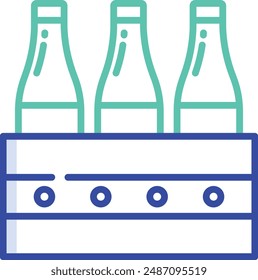 Milk Crate outline color vector illustration