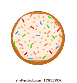 Milk cream biscuit icon. Flat illustration of milk cream biscuit vector icon for web design