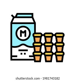 milk and cream for coffee color icon vector. milk and cream for coffee sign. isolated symbol illustration