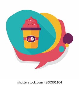 milk cream coffee flat icon with long shadow,eps10