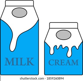 Milk And Cream Container Icon. Editable Outline With Color Fill Design. Vector Illustration.