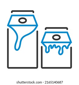 Milk And Cream Container Icon. Editable Bold Outline With Color Fill Design. Vector Illustration.
