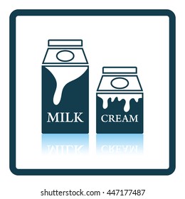 Milk and cream container icon. Shadow reflection design. Vector illustration.
