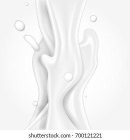 Milk Or Cream Flow Abstract Elements. EPS10 Vector