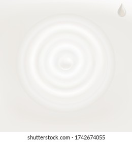 Leche o crema salpicada por encima con una pequeña gota aislada y cremosa. Vector premium.
