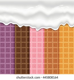 Milk cream or yogurt drains for the collection of seamless textures of waffles. Easy to change colors.