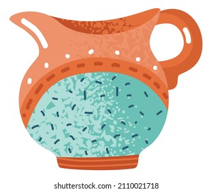 Milk creamer. Ceramic ewer vessel. Water jug