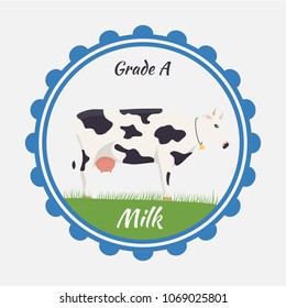 milk and creamery label, emblem