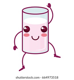 milk cup kawaii character
