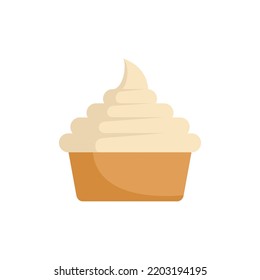 Milk cupcake icon. Flat illustration of milk cupcake vector icon isolated on white background