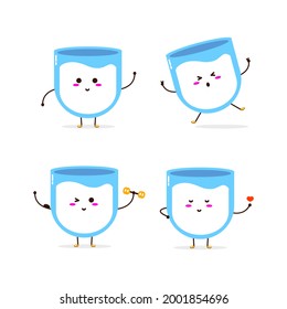 Carácter lindo de leche que representa simple ilustración feliz mascota de sonrisa