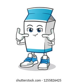 milk cute mascot vector cartoon illustration
