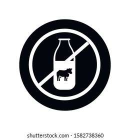 milk or dairy free food allergy product dietary label flat vector icon for apps and websites