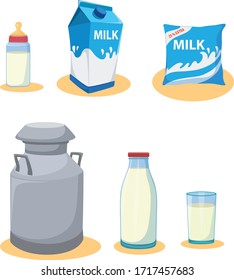 caricatura vectorial de envase fresco lechero 