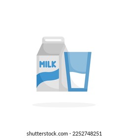 Milk Dairy icon flat. Vector illustration on white background. Can used for web, app, digital product, presentation, UI and many more.