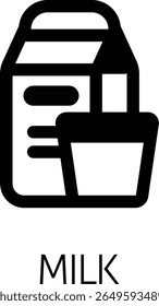 Um leite lactose caixa de papelão de leite e vidro ícone de alergia alimentar. Possivelmente um ícone para o alérgeno ou alergia.