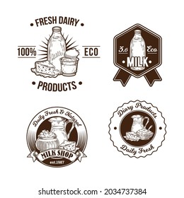 milk and dairy products label logo
