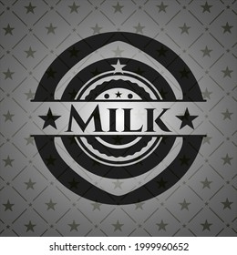 Emblema oscuro de la leche. Retro. Ilustración vectorial. Detallado. 