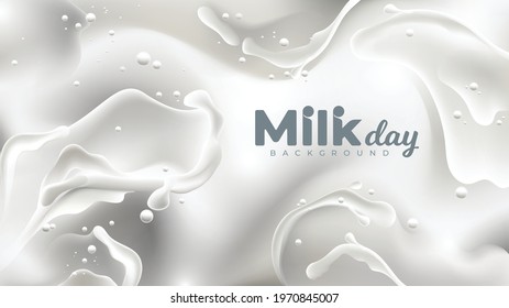 Milk Day with Realistic White Milk Background