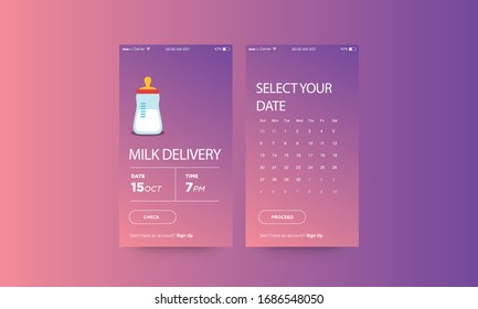 Milk Delivery App Interface Design