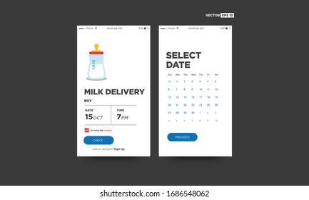 Milk Delivery App Interface Design