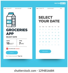 Milk Delivery Grocery App Interface Design