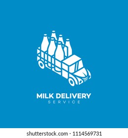 Milk delivery service logo design template. Vector illustration.