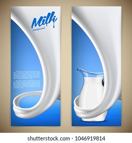 Milk design flyer vector illustration with milk or cream swirl
