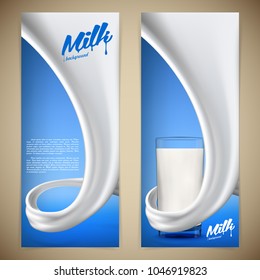 Milk design flyer vector illustration with milk or cream swirl